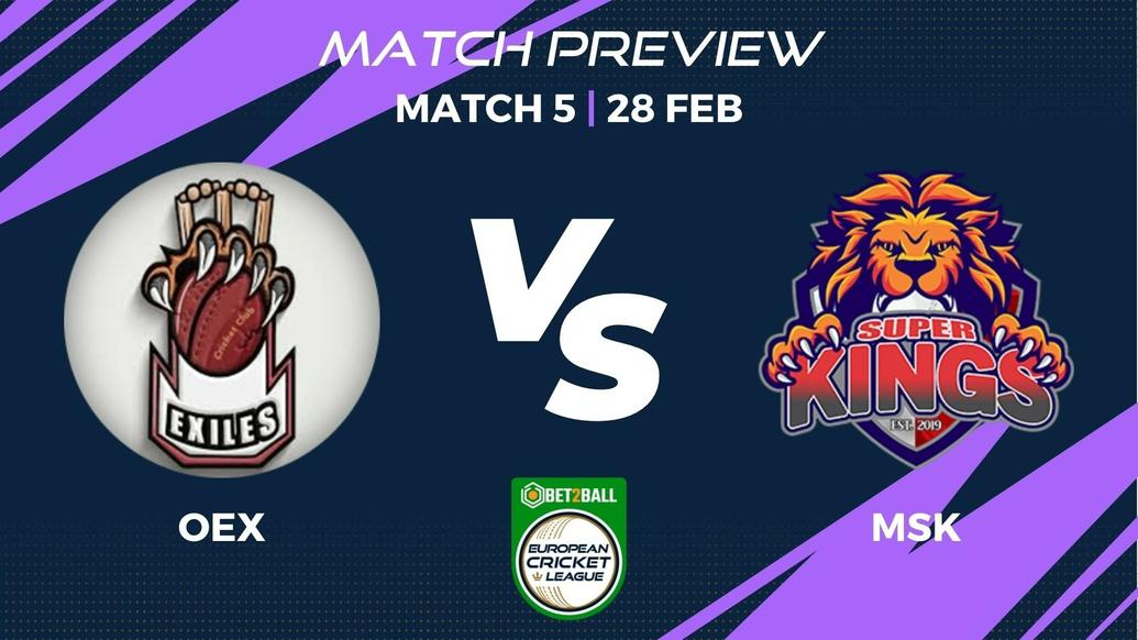OEX vs MSK Preview | Group D – Match 5 – Bet2Ball European Cricket League