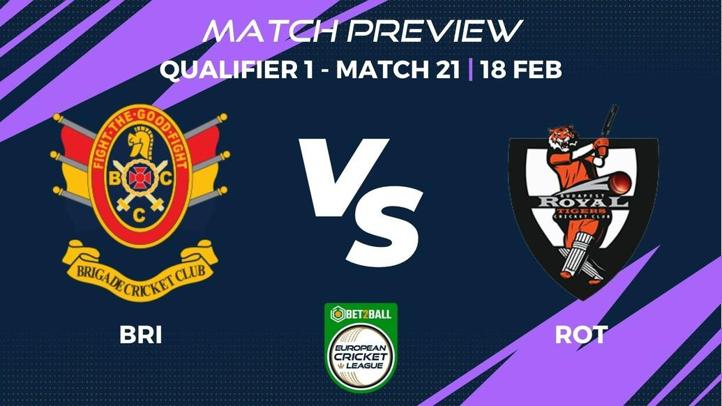 BRI vs ROT Preview | Group B – Qualifier 1, Match 21 – Bet2Ball European Cricket League