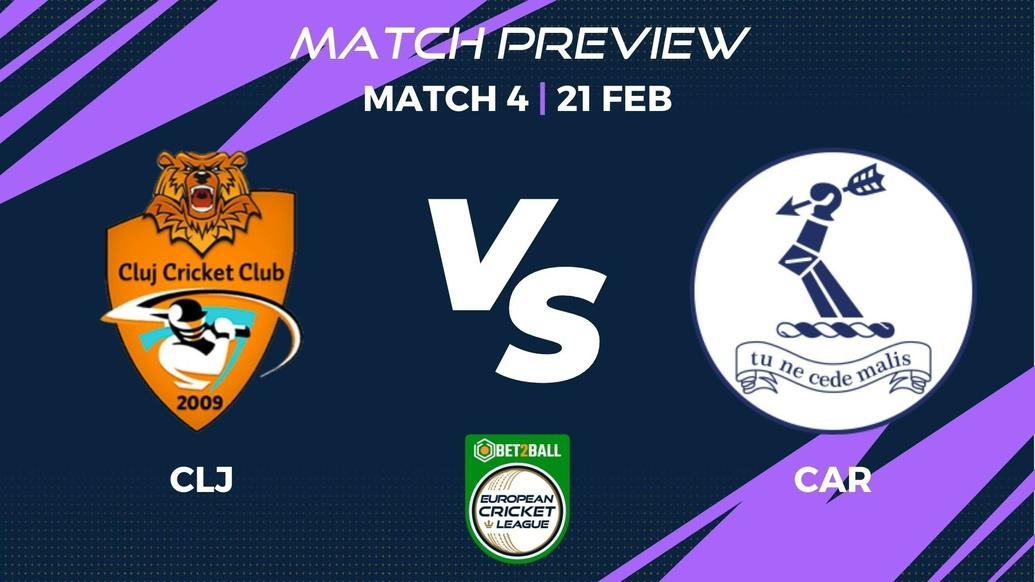 CLJ vs CAR Preview | Group C – Match 4 – Bet2Ball European Cricket League
