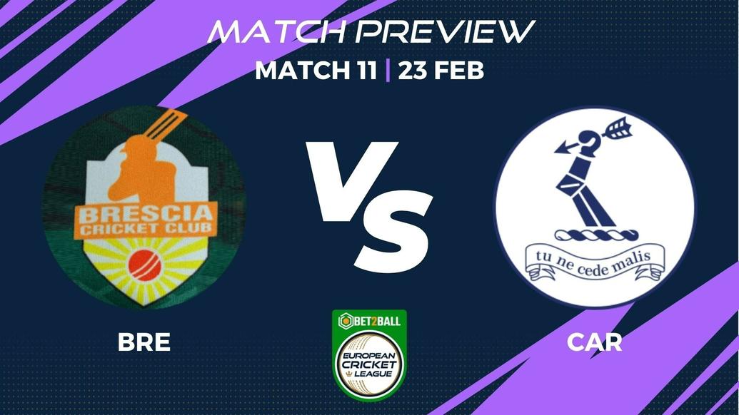 BRE vs CAR Preview | Group C – Match 11 – Bet2Ball European Cricket League