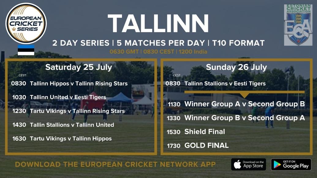 European Cricket Series Tallinn - Timetable