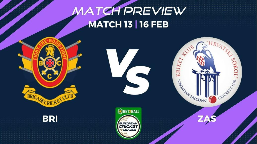 BRI vs ZAS Preview | Group B – Match 13 – Bet2Ball European Cricket League