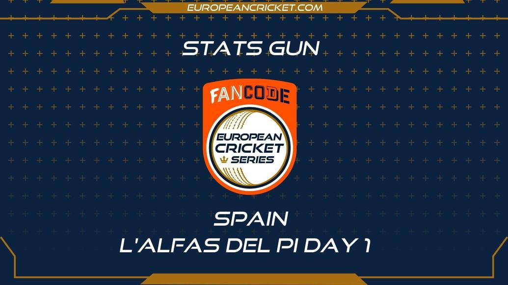 BET2BALL.COM STATS GUN -Day 1- FanCode ECS Spain L'Alfas del Pi- T10 CRICKET LIVE
