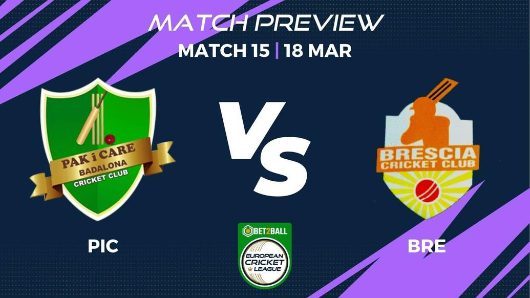 PIC vs BRE Preview | Championship Week – Match 15 – Bet2Ball European Cricket League