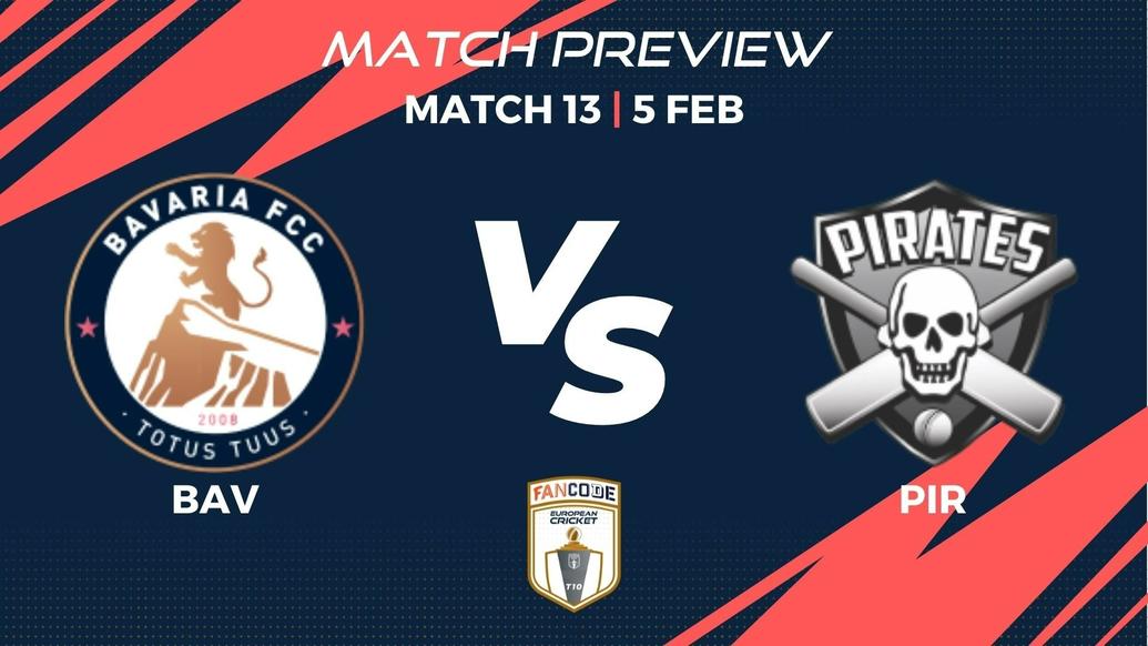 BAV vs PIR Preview | Match 13 - FanCode European Cricket T10 Gibraltar