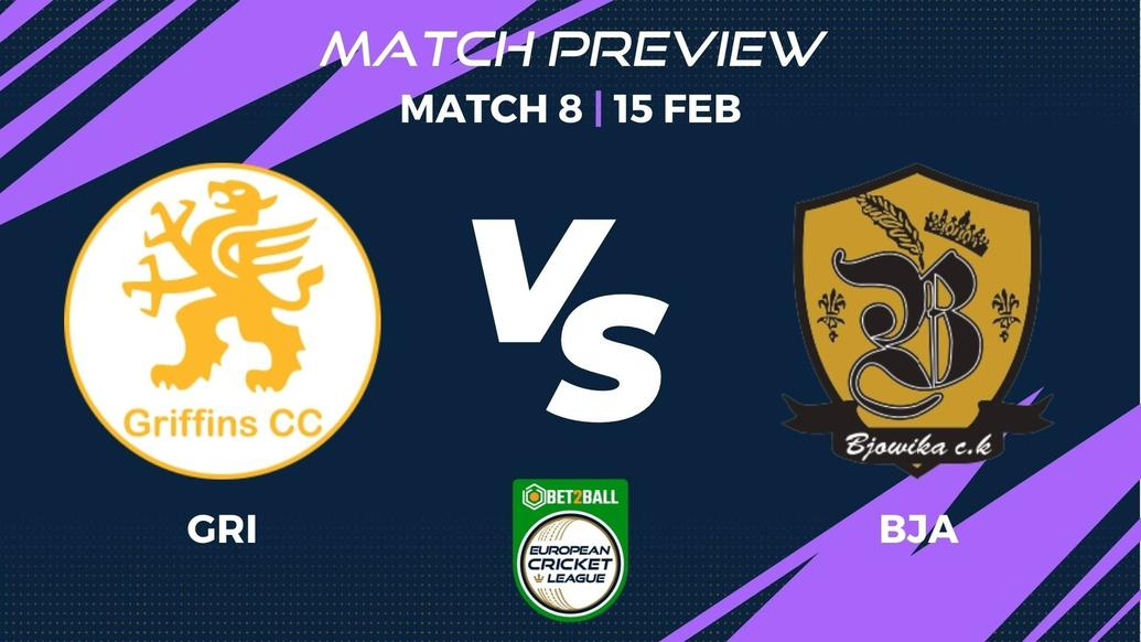 GRI vs BJA Preview | Group B – Match 8 – Bet2Ball European Cricket League