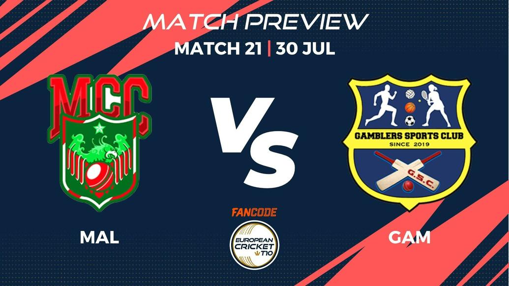 MAL vs GAM Preview | Match 21 – FanCode European Cricket T10 Portugal
