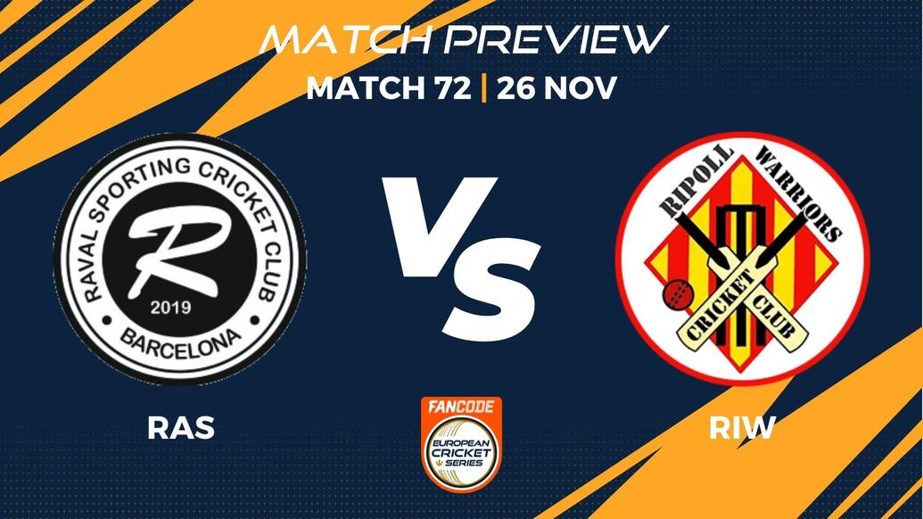 RAS vs RIW Preview | Match 72 – FanCode ECS Spain, Barcelona