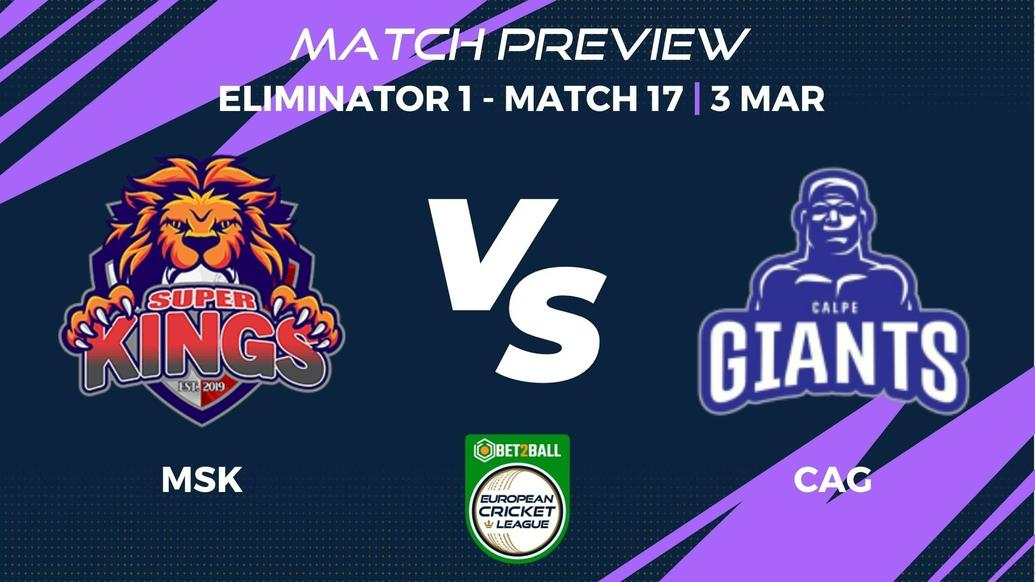 MSK vs CAG Preview | Group D – Eliminator 1, Match 17 – Bet2Ball European Cricket League