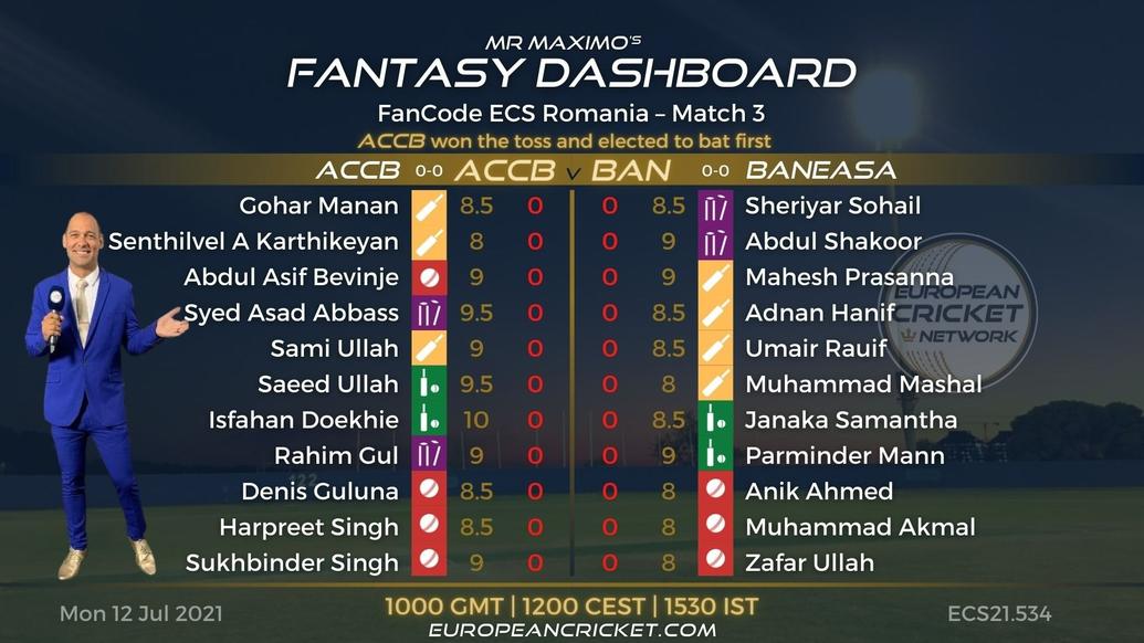 FANTASY Dashboard Match 3 - FanCode ECS Romania