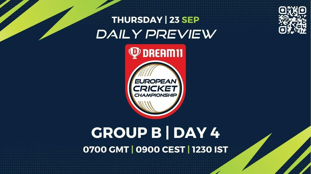 Group B Day 4 PREVIEW: Dream11 European Cricket Championship – Matches 16 to 20 - T10 CRICKET LIVE