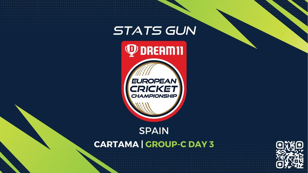 BET2BALL STATS GUN - GROUP C DAY 3 - Dream11 European Cricket Championship - T10 CRICKET LIVE