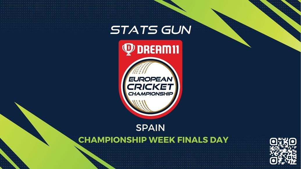 BET2BALL STATS GUN - CHAMPIONSHIP WEEK FINALS DAY - Dream11 European Cricket Championship - T10 CRICKET LIVE