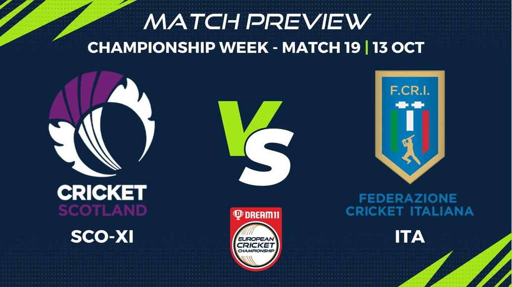 SCO-XI vs ITA Preview | Championship Week, Match 19 – Dream11 European Cricket Championship