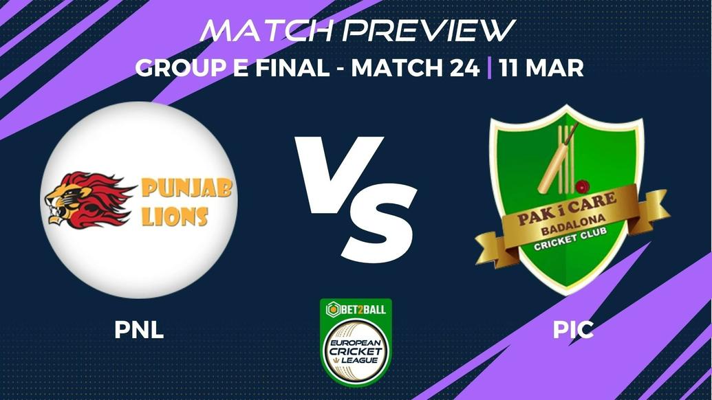 PNL vs PIC Preview | Group E – Final, Match 24 – Bet2Ball European Cricket League