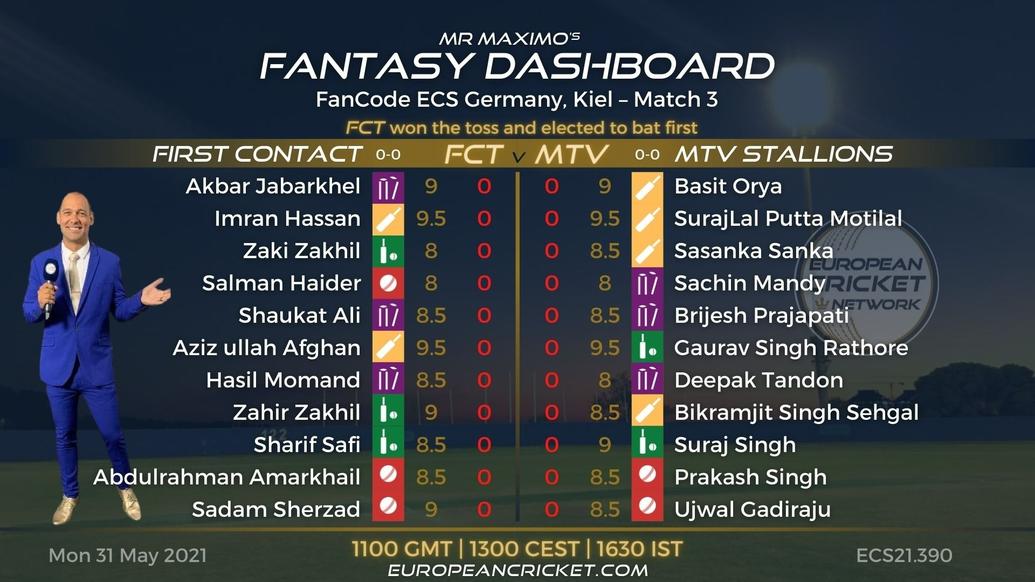 FANTASY Dashboard Match 3 - FanCode ECS Germany Kiel