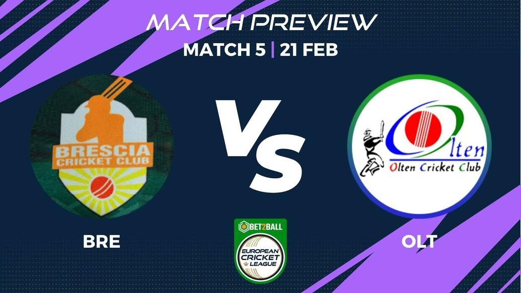 BRE vs OLT Preview | Group C – Match 5 – Bet2Ball European Cricket League
