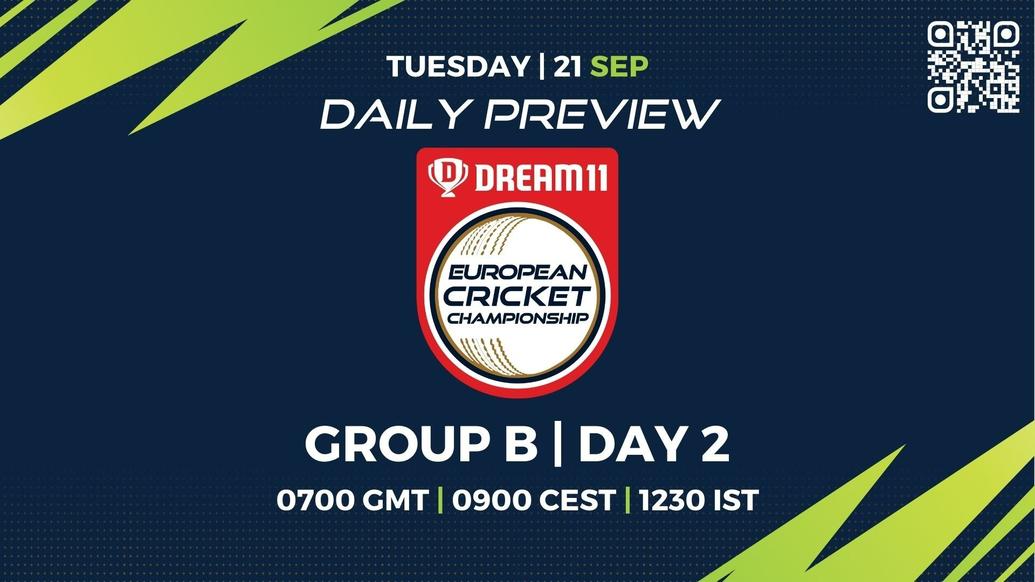 Group B Day 2 PREVIEW: Dream11 European Cricket Championship – Matches 6 to 10 - T10 CRICKET LIVE