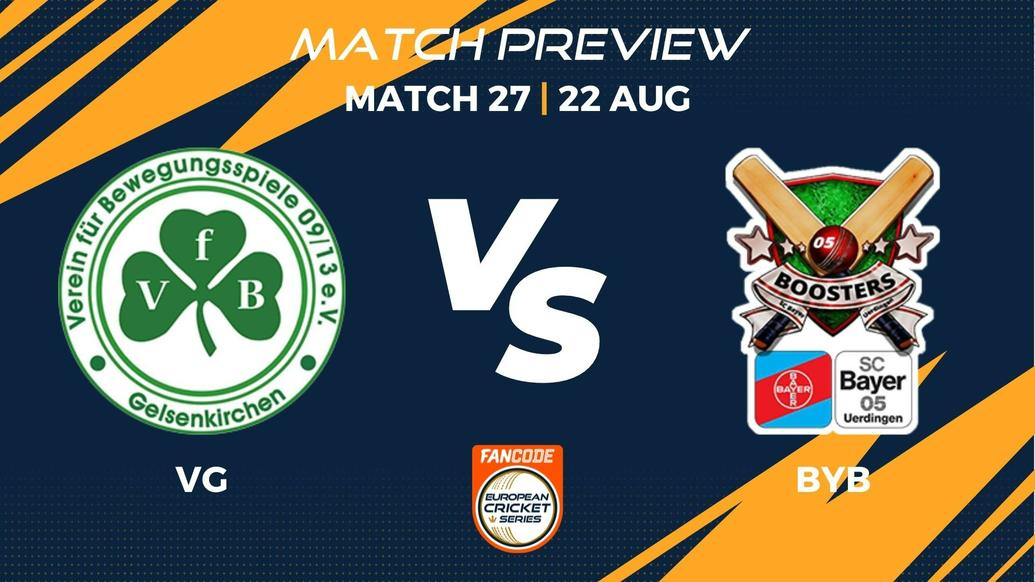 VG vs BYB Preview | Match 27 – FanCode ECS Germany, Krefeld