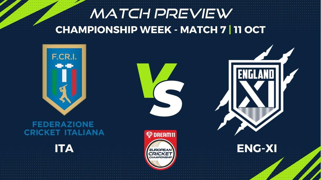 ITA vs ENG-XI Preview | Championship Week, Match 7 – Dream11 European Cricket Championship