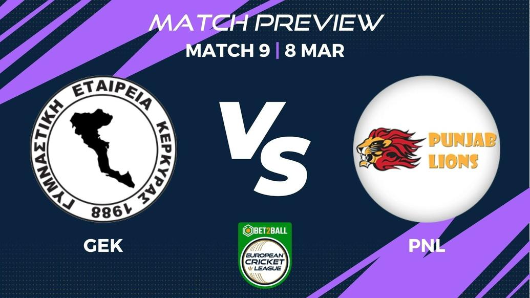 GEK vs PNL Preview | Group E – Match 9 – Bet2Ball European Cricket League