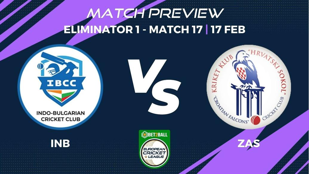INB vs ZAS Preview | Group B – Eliminator 1, Match 17 – Bet2Ball European Cricket League