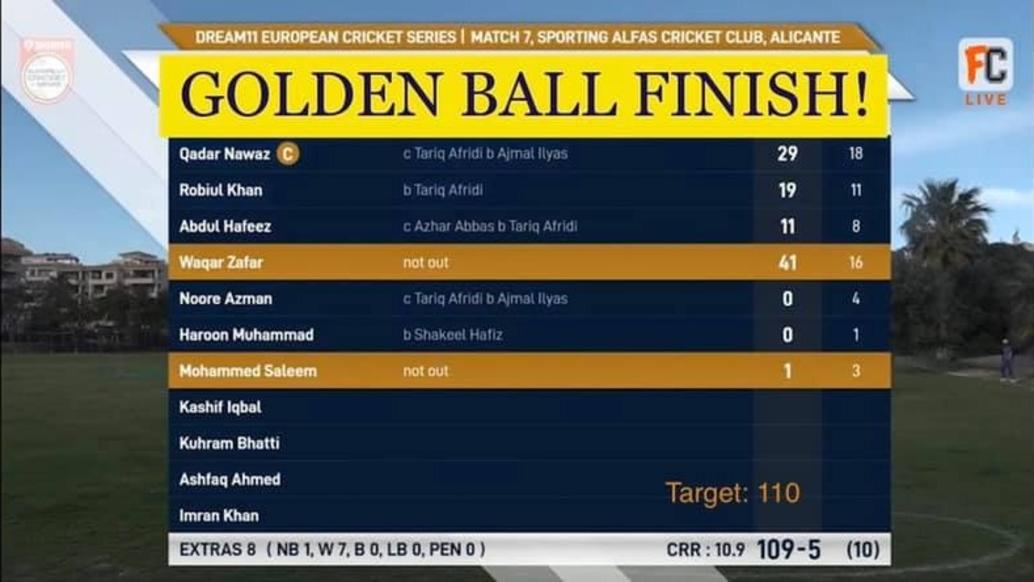 Year in Review - Dream11 European Cricket Series Alicante - Magic moments - First ever Golden Ball Finish