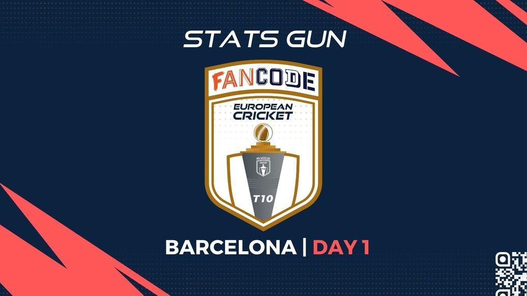 BET2BALL.COM STATS GUN -DAY 1- Fancode European Cricket T10 Barcelona - T10 CRICKET LIVE