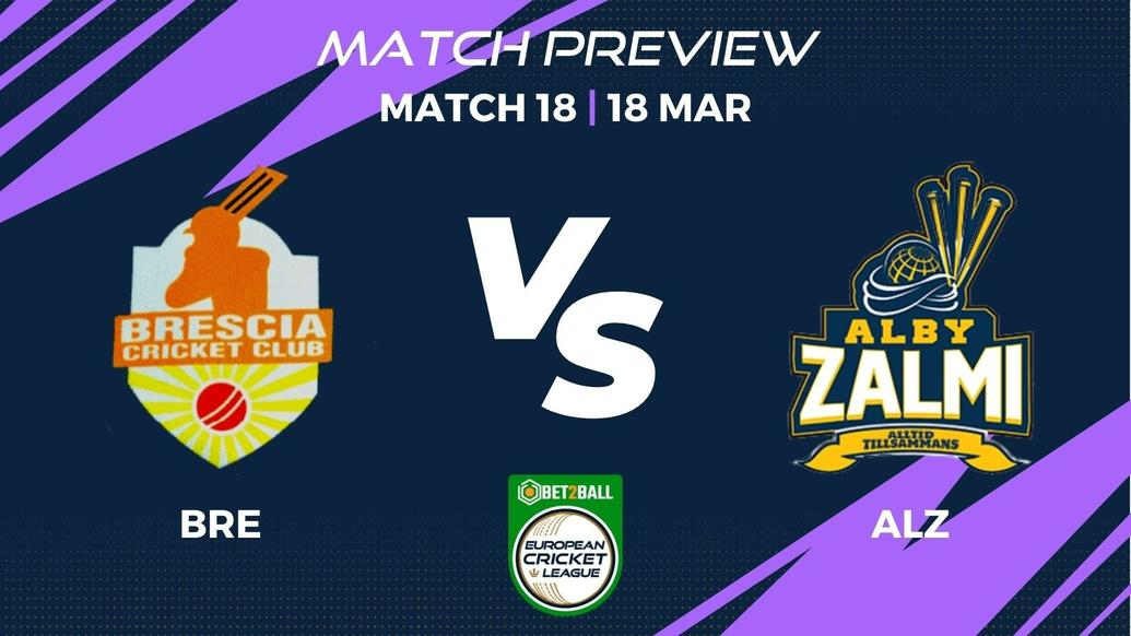 BRE vs ALZ Preview | Championship Week – Match 18 – Bet2Ball European Cricket League