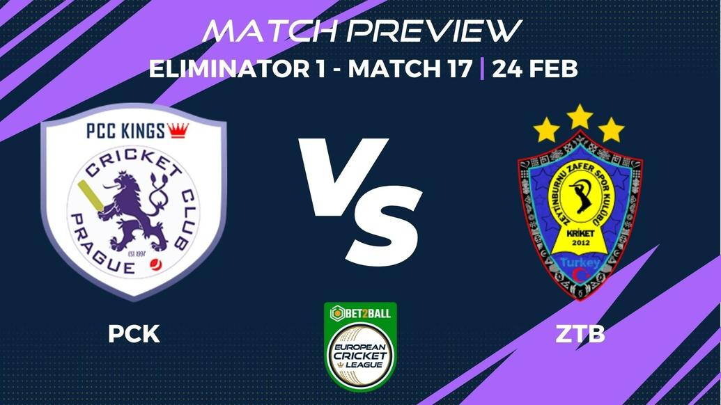 PCK vs ZTB Preview | Group C – Eliminator 1, Match 17 – Bet2Ball European Cricket League