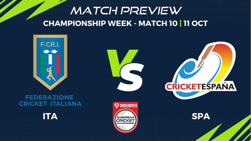 ITA vs SPA Preview | Championship Week, Match 10 – Dream11 European Cricket Championship