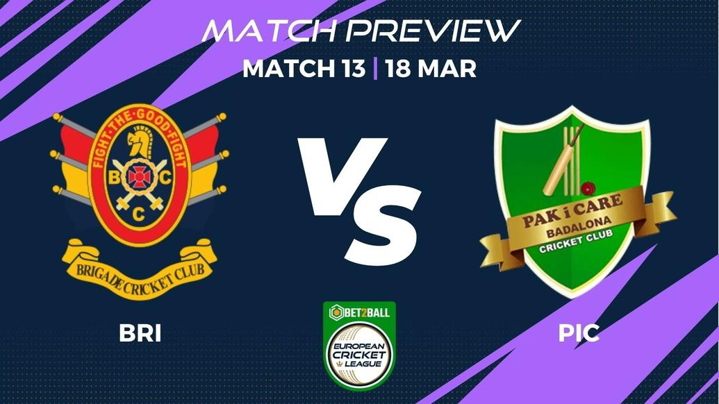BRI vs PIC Preview | Championship Week – Match 13 – Bet2Ball European Cricket League