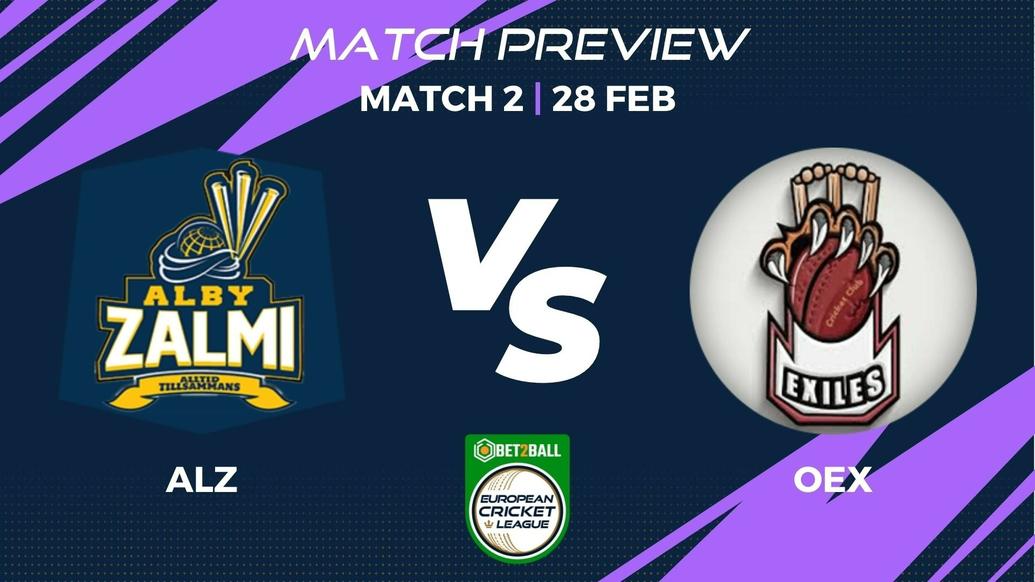 ALZ vs OEX Preview | Group D – Match 2 – Bet2Ball European Cricket League