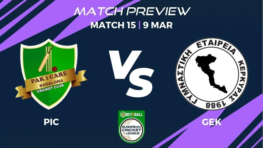 PIC vs GEK Preview | Group E – Match 15 – Bet2Ball European Cricket League