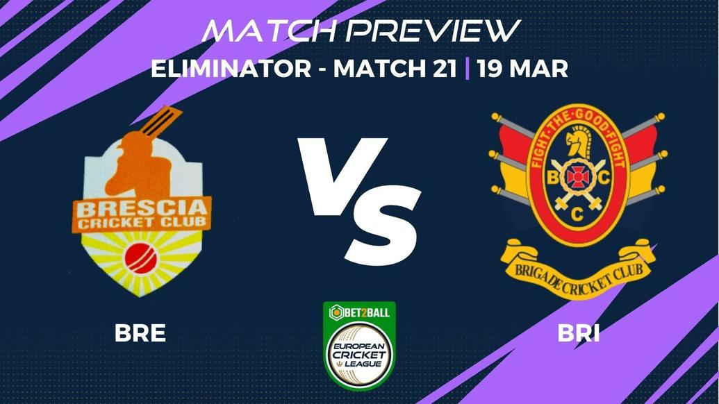 BRE vs BRI Preview | Championship Week – Eliminator, Match 21 – Bet2Ball European Cricket League