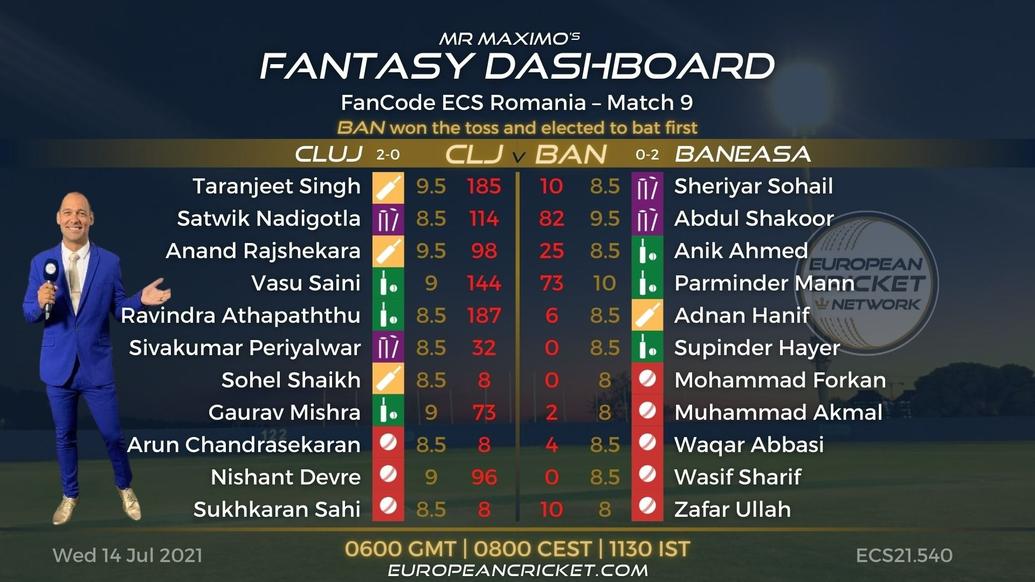 FANTASY Dashboard Match 9 - FanCode ECS Romania