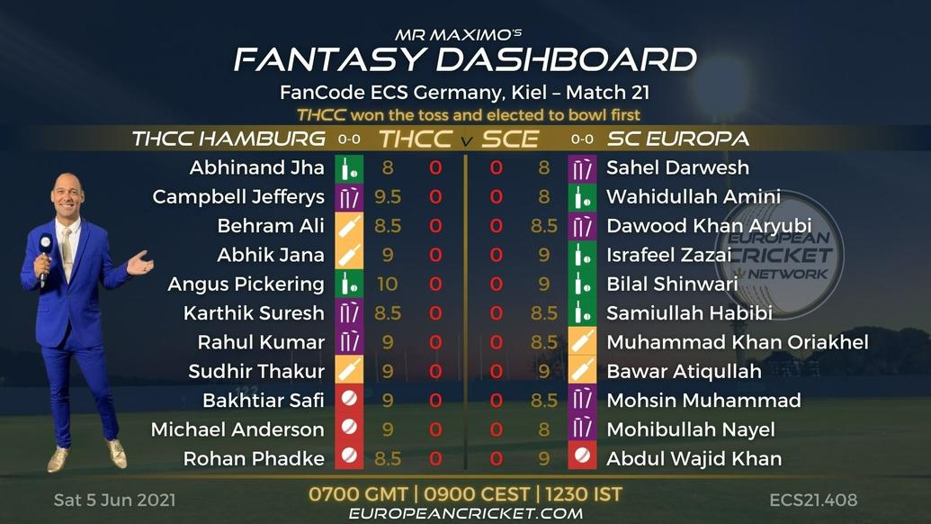 FANTASY Dashboard Match 21 - FanCode ECS Germany Kiel